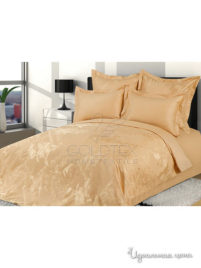 Комплект постельного белья Евро Goldtex, цвет оранжевый