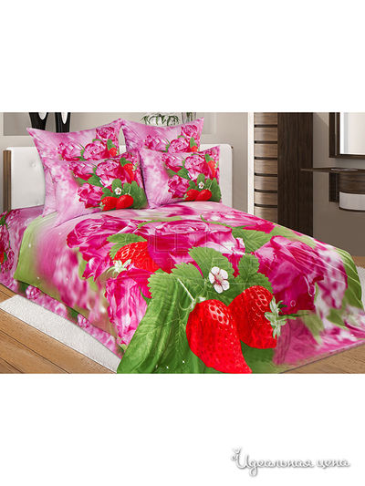 Комплект постельного белья двуспальный Goldtex, цвет розовый, красный