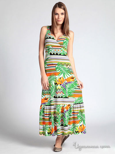 Платье Fleuretta, цвет зеленый, оранжевый