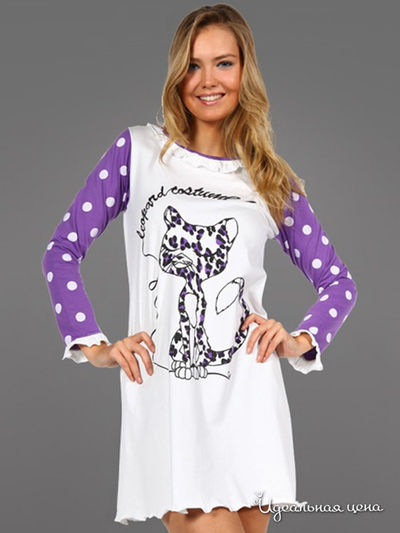 Ночная рубашка Miorre, цвет белый, фиолетовый