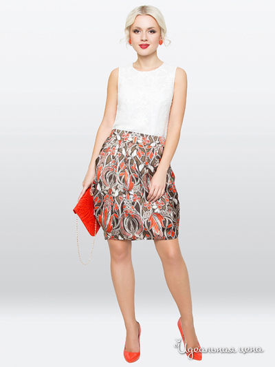 Юбка E. Levy, цвет коралловый, коричневый