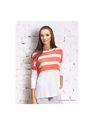 Джемпер Viaggio Donna, цвет белый, коралловый