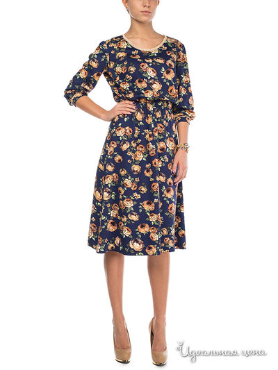 Платье Sarafan, цвет синий, бежевый