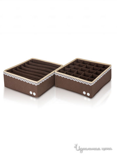 Органайзер для белья, 2 шт Trendyco, цвет коричневый