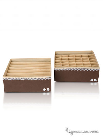 Органайзер для белья, 2 шт Trendyco, цвет коричневый