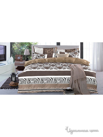 Комплект постельного белья 1,5-спальный Танаис, цвет коричневый, белый