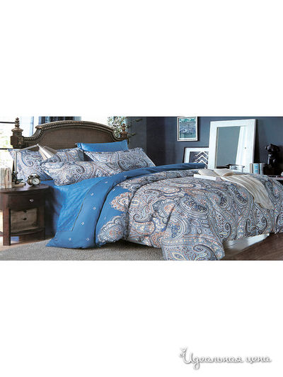 Комплект постельного белья 1,5-спальный Танаис, цвет синий, серый