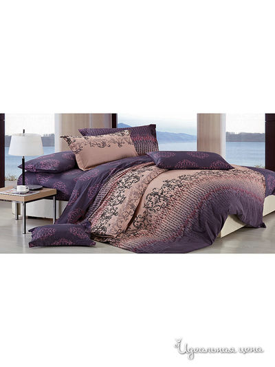 Комплект постельного белья 1,5-спальный Танаис, цвет фиолетовый, бежевый