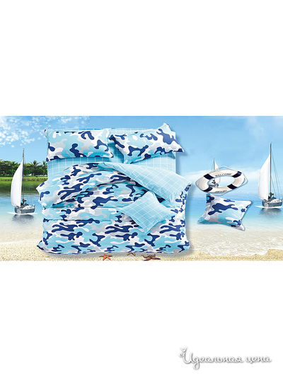 Комплект постельного белья евро, 50*70 см Танаис, цвет голубой