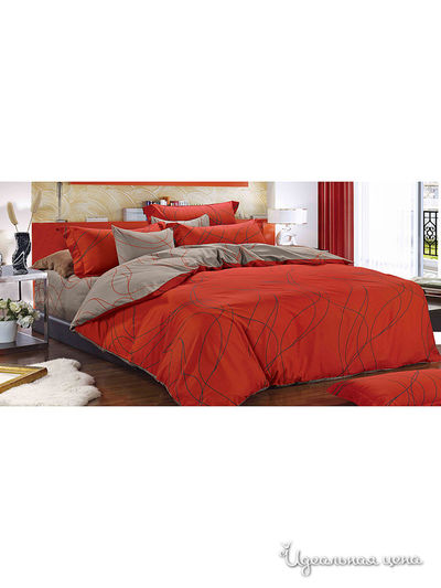 Комплект постельного белья 1,5-спальный Танаис, цвет красный, бежевый