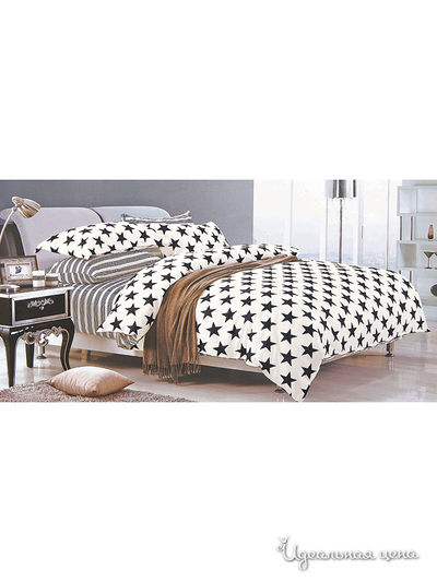 Комплект постельного белья 1,5-спальный Танаис, цвет белый, черный