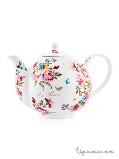 Чайник заварочный, 1000 мл Elff Decor, цвет белый, розовый