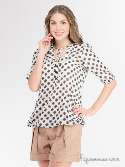 Блуза Eva Franco, цвет белый, черный