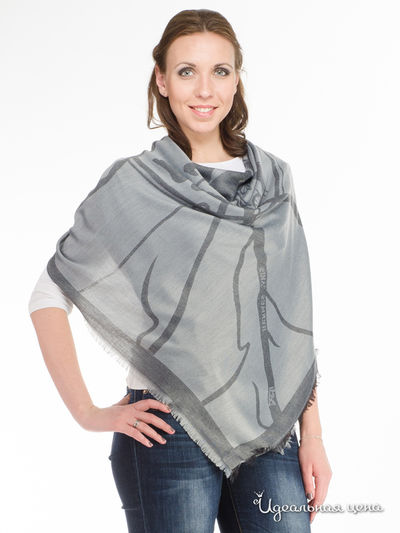 Палантин Hermes, цвет серый