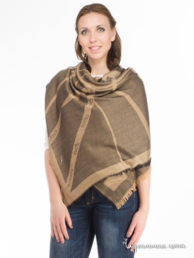 Палантин Hermes, цвет бежевый