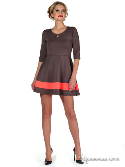 Платье Hi1, цвет оранжевый, коричневый