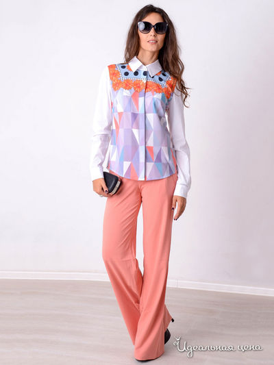 Блуза Solh, цвет белый, коралловый