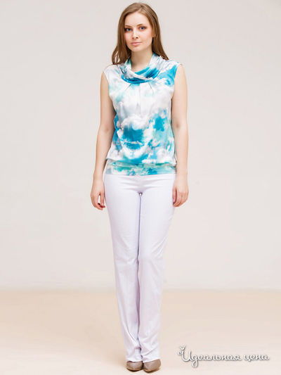Блуза Remix, цвет голубой, молочный