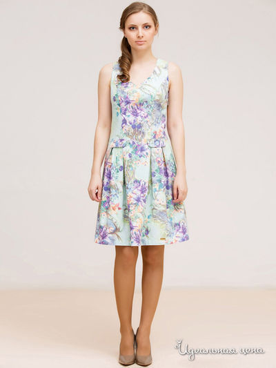 Платье Remix, цвет зеленый, сиреневый