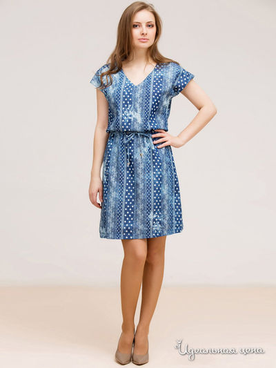 Платье Remix, цвет синий, белый