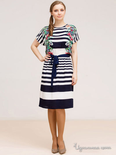 Платье Remix, цвет синий, белый