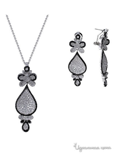 Комплект украшений Bijou Tresor, цвет серебряный, черный