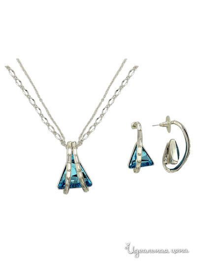 Комплект украшений Bijou Tresor, цвет серебряный, голубой