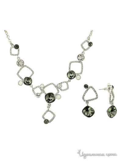 Комплект украшений Bijou Tresor, цвет серебряный, зеленый