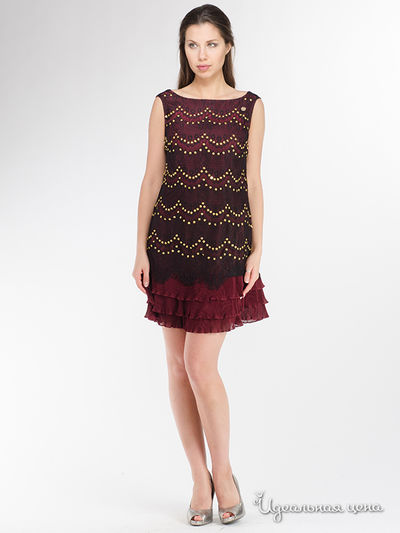 Платье Mangano, цвет чёрный, бордовый