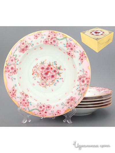 Набор суповых тарелок, 21,5 см, 6 предметов Elan Gallery, цвет розовый