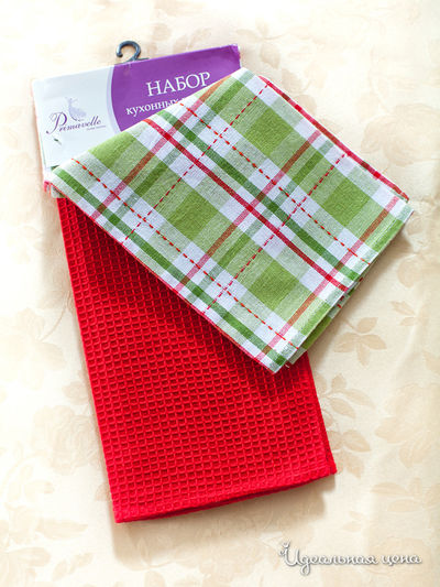 Набор полотенец, 40х60, 2 шт Primavelle, цвет зеленый, красный