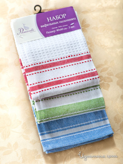 Набор полотенец, 40х60, 3 шт Primavelle, цвет красный, зеленый, голубой