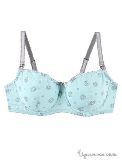 Бюстгальтер для будущих и кормящих мам Lupoline, цвет мятный,  серый