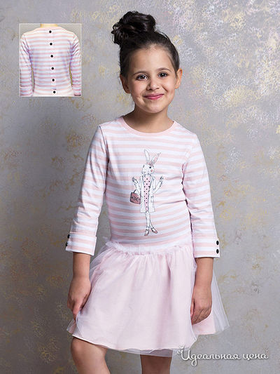 Платье Viaggio Bambini для девочки, цвет белый, розовый