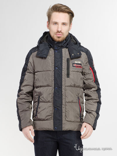 Пуховик Paul & Shark, цвет серый, синий