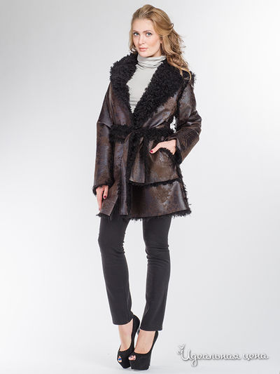 Дубленка Adzhedo, цвет коричневый, черный