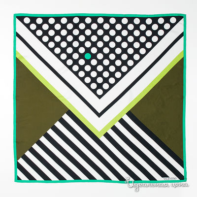 Платок Valentino, цвет цвет оливковый / черный / белый