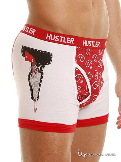 Боксеры Hustler Lingerie, цвет красный, молочный