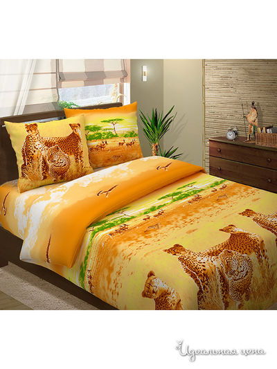 Комплект постельного белья, Семейный Традиция Текстиля, цвет оранжевый