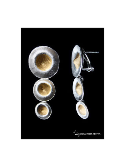 Серьги Ainsi-classic, цвет серебряный с позолотой