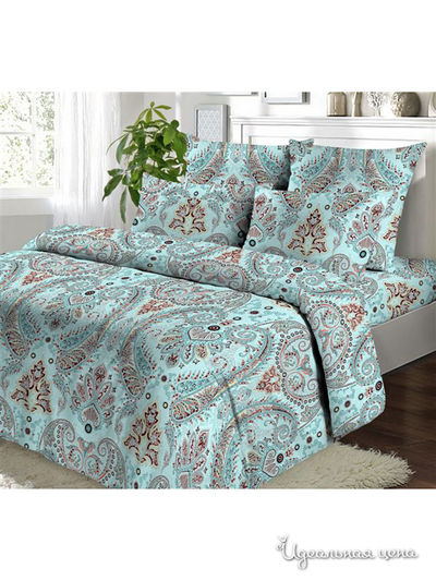 Комплект постельного белья Семейный Фаворит-Текстиль, цвет бирюзовый