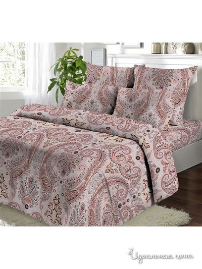Комплект постельного белья Евро Фаворит-Текстиль, цвет бежевый