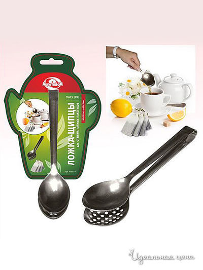 Щипцы-ложка для отжима чайных пакетиков, 21*8*1 см Мультидом, цвет в ассортименте