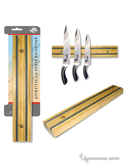 Магнитный держатель для ножей, 37*11*2 см Мультидом, цвет Желтый