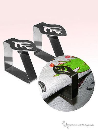 Набор зажимов для скатерти, 2 шт Мультидом, цвет металл