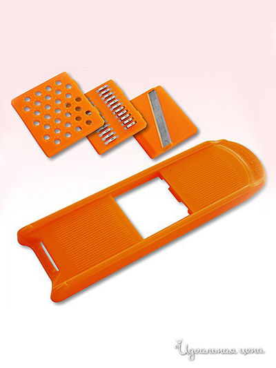 Терка с 3 насадками, 38*12*2 см Мультидом, цвет в ассортименте