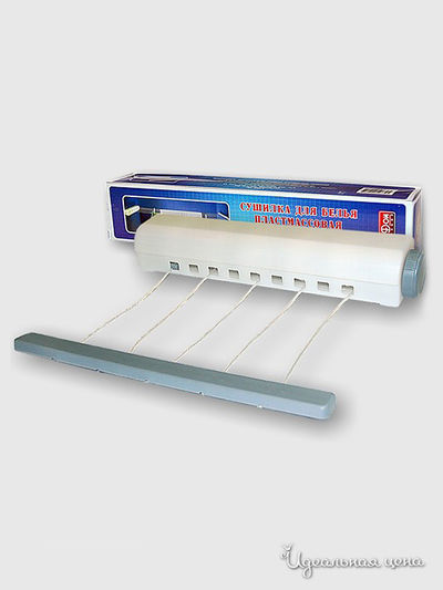 Сушилка для белья 5 линий, 35*7*6 см Мультидом, цвет белый, синий