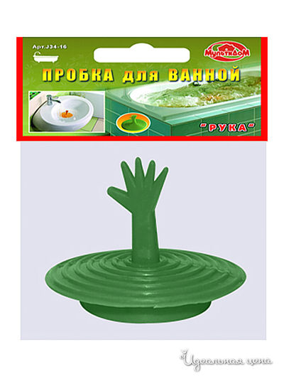 Пробка для ванны Мультидом, цвет зеленый
