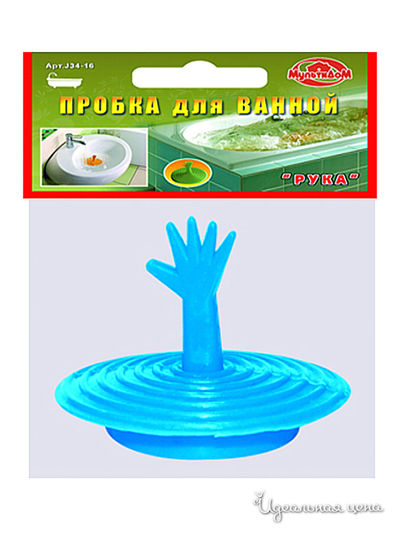 Пробка для ванны Мультидом, цвет голубой