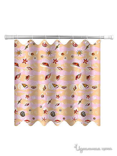 Штора для ванной 180*180 см Мультидом, цвет коричневый